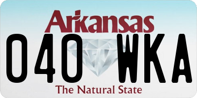 AR license plate 040WKA