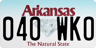 AR license plate 040WKO