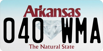 AR license plate 040WMA
