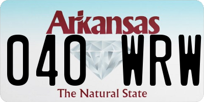 AR license plate 040WRW