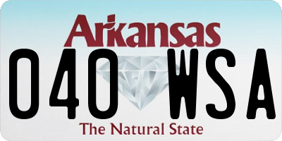 AR license plate 040WSA