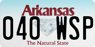 AR license plate 040WSP