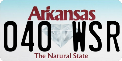 AR license plate 040WSR
