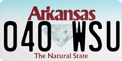 AR license plate 040WSU