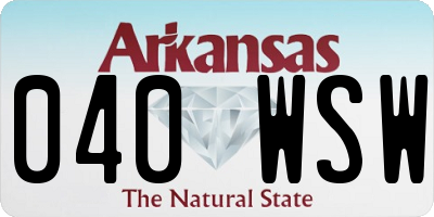 AR license plate 040WSW