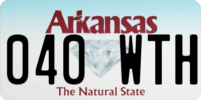 AR license plate 040WTH