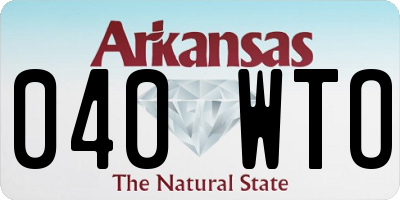 AR license plate 040WTO