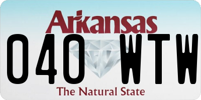 AR license plate 040WTW