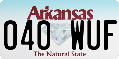AR license plate 040WUF