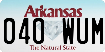 AR license plate 040WUM