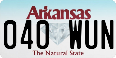 AR license plate 040WUN