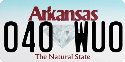 AR license plate 040WUO