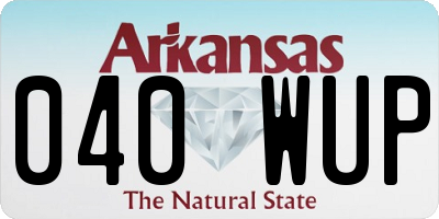 AR license plate 040WUP