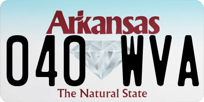 AR license plate 040WVA
