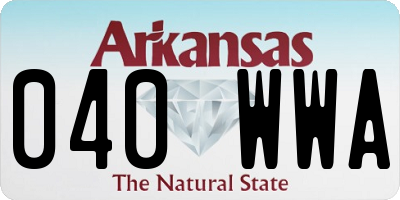AR license plate 040WWA