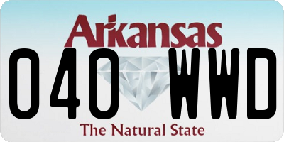 AR license plate 040WWD