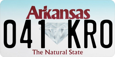 AR license plate 041KRO