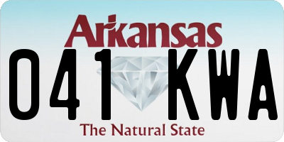 AR license plate 041KWA