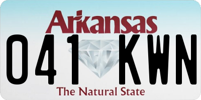 AR license plate 041KWN