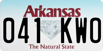 AR license plate 041KWO