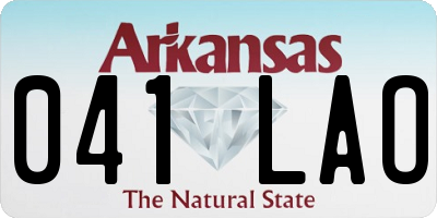 AR license plate 041LAO