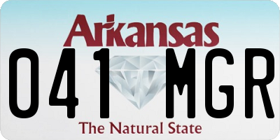 AR license plate 041MGR