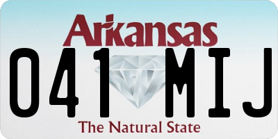 AR license plate 041MIJ