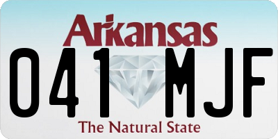 AR license plate 041MJF