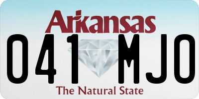 AR license plate 041MJO