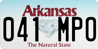 AR license plate 041MPO