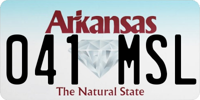 AR license plate 041MSL