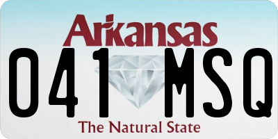 AR license plate 041MSQ