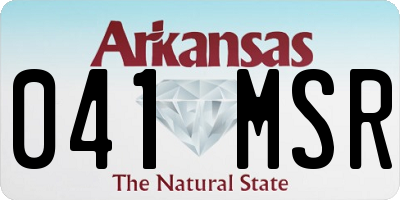 AR license plate 041MSR