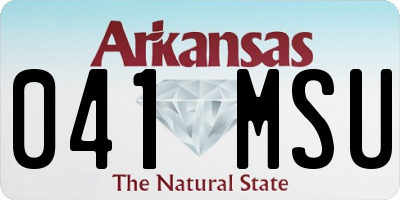 AR license plate 041MSU