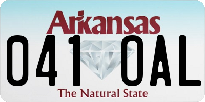 AR license plate 041OAL