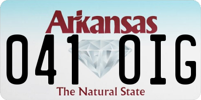 AR license plate 041OIG