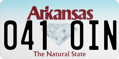 AR license plate 041OIN
