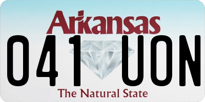 AR license plate 041UON