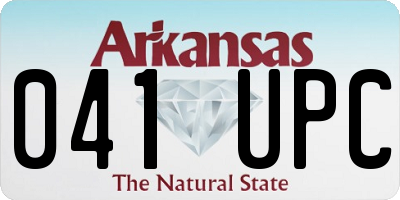 AR license plate 041UPC
