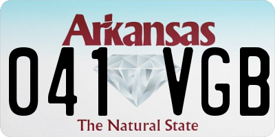 AR license plate 041VGB