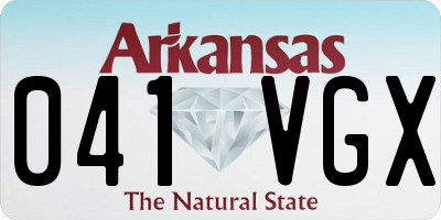 AR license plate 041VGX