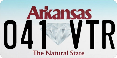 AR license plate 041VTR