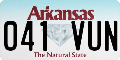 AR license plate 041VUN