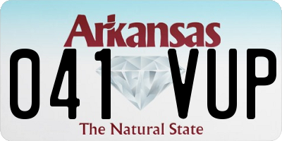 AR license plate 041VUP