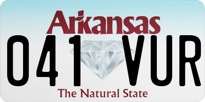 AR license plate 041VUR