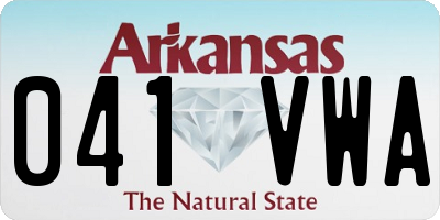 AR license plate 041VWA