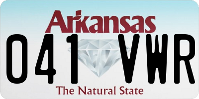 AR license plate 041VWR