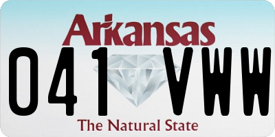 AR license plate 041VWW
