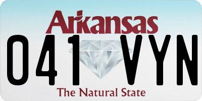 AR license plate 041VYN