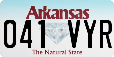 AR license plate 041VYR